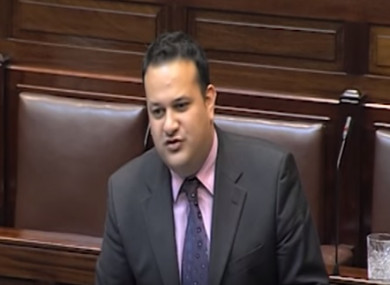 Taoiseach Leo Varadkar giving his first Dáil speech in 2007. This video footage is no longer accessible online through the Oireachtas website.