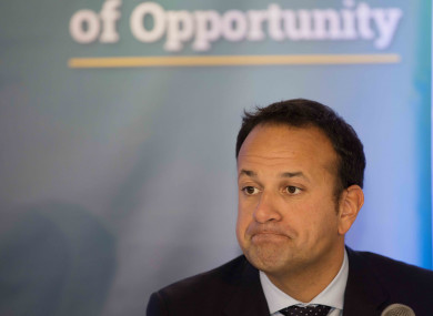Taoiseach Leo Varadkar at Fine Gael's think-in in Clonmel today 