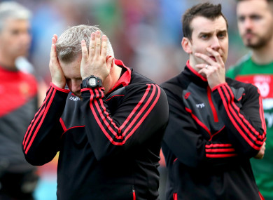 The Mayo manager at full-time.