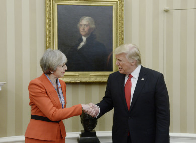 Teresa May and Trump at a previous meeting.