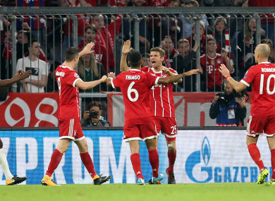 Thomas Muller celebrates his breakthrough goal.