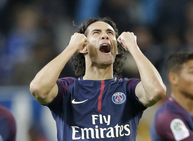 Cavani scored a dramatic late free-kick to earn a point.