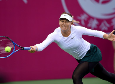 Maria Sharapova in action in the semi-final of the Tianjin Open.