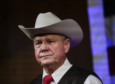 Former Alabama Chief Justice and US Senate candidate Roy Moore.