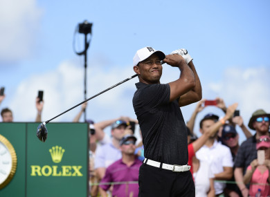 Tiger in action earlier.