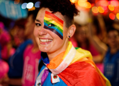 A participant at a gay pride parade in Sydney.