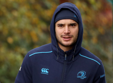 James Lowe at Leinster squad training yesterday.