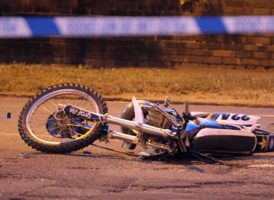 The aftermath of a scrambler bike crash in Liverpool last year.