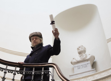 Geldof handed back his Freedom of Dublin award at City Hall in Dublin last month.