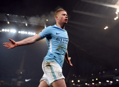 Kevin De Bruyne has been in phenomenal form for league leaders Man City.