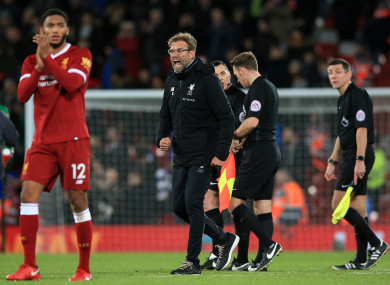 Klopp celebrates his side's 2-1 win yesterday.