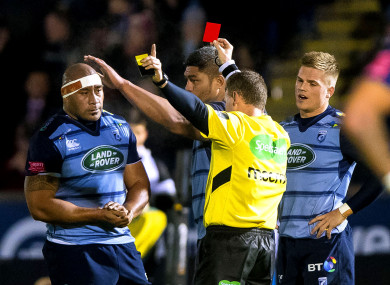 The 40-year-old prop was given his marching orders.