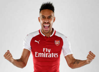 Aubameyang in his new shirt.