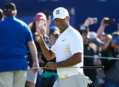 Woods was playing in the third round of the Farmers Insurance Open on Saturday.