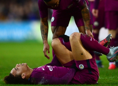 Sane went off just before half time.