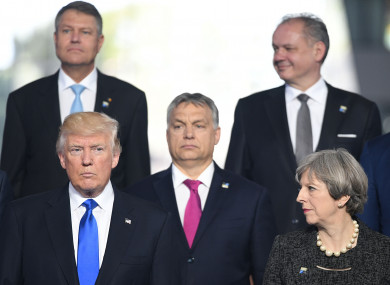 President Donald Trump and Prime Minister Theresa May (front right) during a NATO summit in Brussels last year.