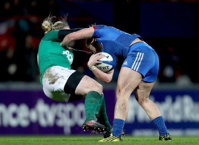 Camille Boudaud fends off Briggs.