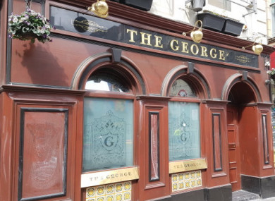The front of The George after the graffiti was wiped clear