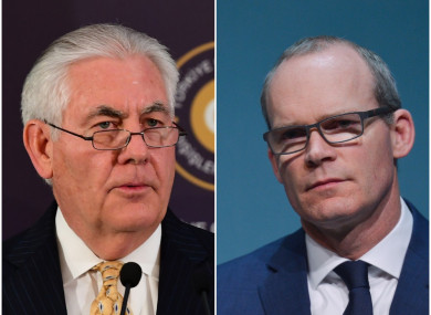 US Secretary of State Rex Tillerson and Tánaiste Simon Coveney