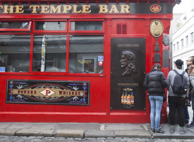 Tourists locked out of The Temple Bar last year.