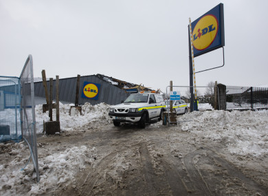 The damaged Lidl store at Fortunestown.