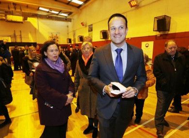 Mary Lou McDonald and Leo Varadkar pictured at the launch of the first annual report of the North East Inner City Initiative in Dublin in February