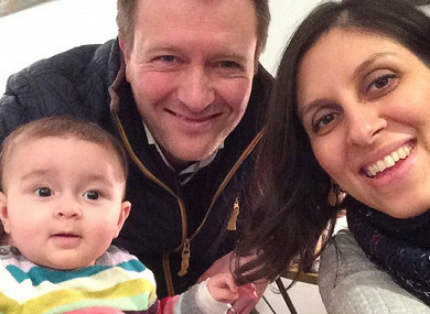 Jailed British mother Nazanin Zaghari-Ratcliffe with her husband Richard Ratcliffe and their daughter Gabriella.