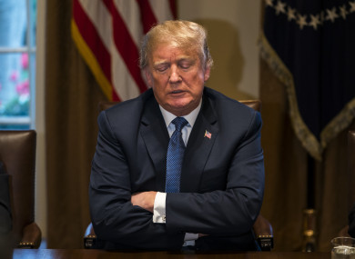 US President Donald Trump speaks with the media before a meeting with his military leadership in the Cabinet Room of the White House in Washington DC last night.