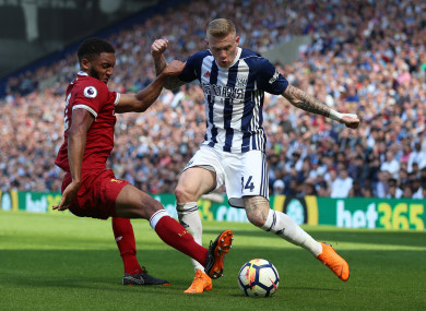 McClean up against Liverpool defender Joe Gomez in a recent Premier League game.