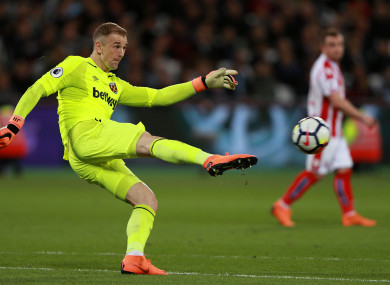 West Ham United goalkeeper Joe Hart.