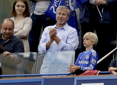 Chelsea's Russian billionaire owner Roman Abramovich, centre (file pic).