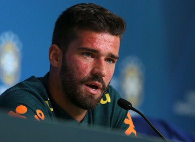 Alisson speaking to media this afternoon.
