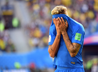 Neymar pictured during today's match.