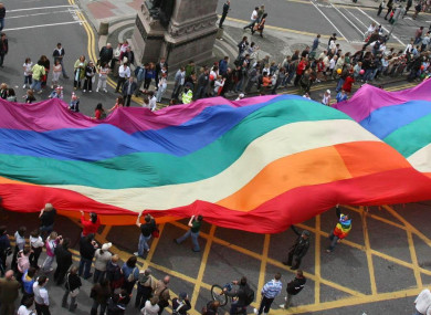 Pride parade through Dublin.