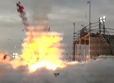 A still from the video on the rocket.