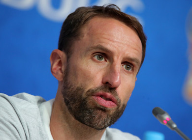 Southgate speaking at a press conference earlier.