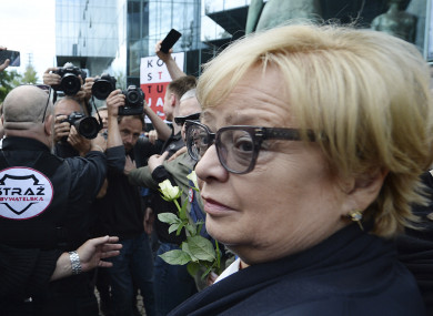 Malgorzata Gersdorf arrives for work at the Supreme Court building in Warsaw.