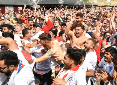 England fans celebrate.