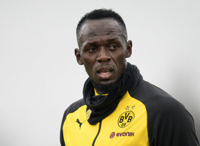 Usain Bolt in Borussia Dortmund training