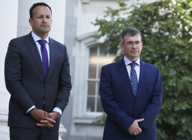 Taoiseach Leo Varadkar pictured with the Drew Harris.