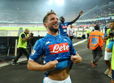 Dries Mertens celebrates after the final whistle.