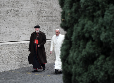Pope Francis (R) and US Cardinal Sean O'Malley