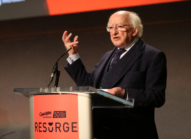 President Michael D Higgins at the Concern conference today.