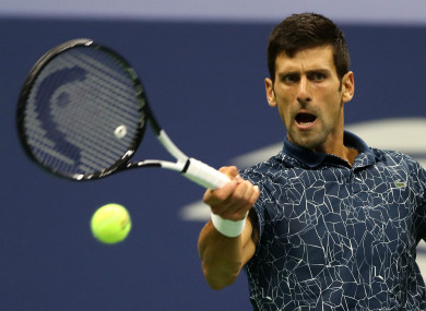 Novak Djokovic in action during the US Open final