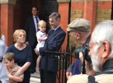 Protesters outside the home of Jacob Rees-Mogg