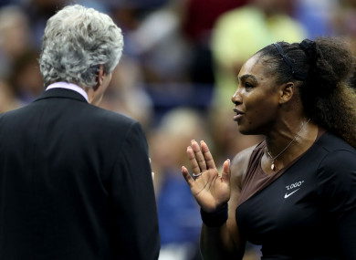 Serena Williams argues with US Open officials