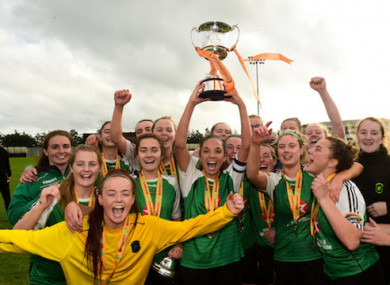 Peamount celebrate their success.