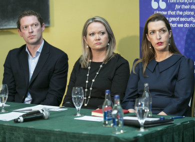 Stephen Teap, Lorraine Walsh and Vicky Phelan at the launch of 221+ Cervical Check Patient Support Group, held at Farmleigh, Dublin on Sunday.