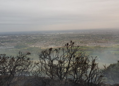 Gorse fire at Three Rock mountain in Dublin.