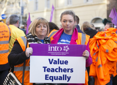 A Teachers pay protest earlier this year.